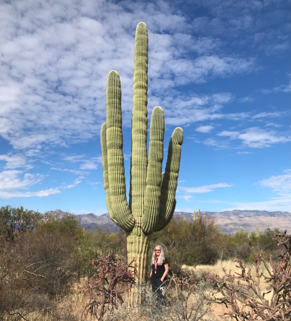 Alycia Standing with Saguaro Cactus